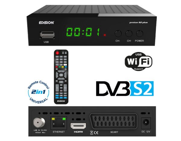 EDISION PROTON S2 Plus Δορυφορικός Δέκτης DVB-S2